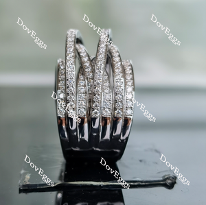 Doveggs round split shank pave moissanite/lab grown diamond wide band-11.4mm band width