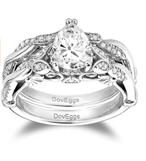 doveggs sterling silver vintage moissanite wedding band (wedding band only)