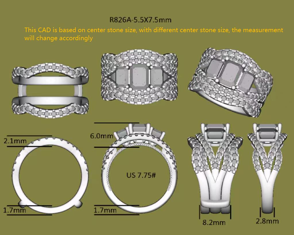 Doveggs round pave moissanite enhancer (enhancer only)-8.2mm band width