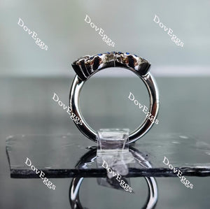 In Mayte honor: you are value round moissanite/lab grown diamond & colorded gem band-2.3mm band width