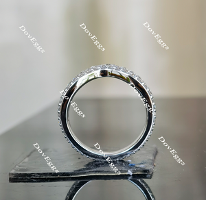 Doveggs round full eternity moissanite ring/lab created diamond wedding band-2.2mm band width