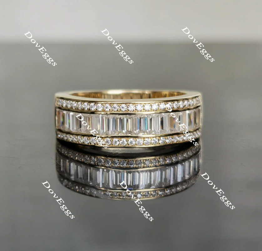 Doveggs half eternity channel set moissanite/lab grown diamond wedding band-4mm band width
