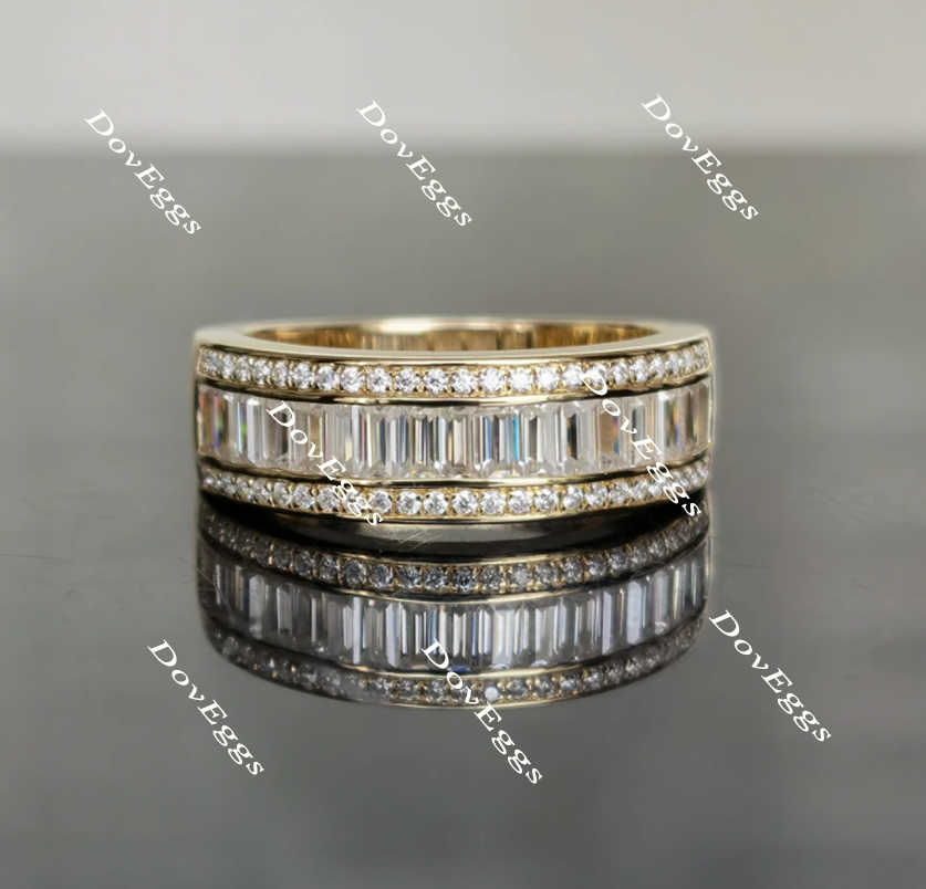 Doveggs half eternity channel set moissanite ring/wedding band-4mm band width