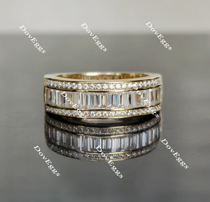 Doveggs half eternity channel set moissanite/lab grown diamond wedding band-4mm band width