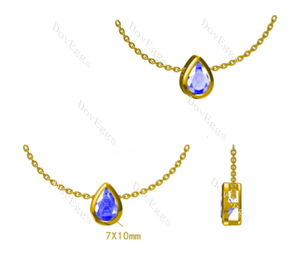 Doveggs bezel 10k gold pendant necklace (pendant only)
