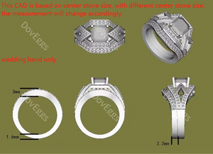 Doveggs round curved moissanite/lab grown diamond wedding band-2.2mm band width