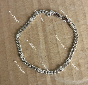 Doveggs round bezel setting moissanite/lab grown diamond bracelet