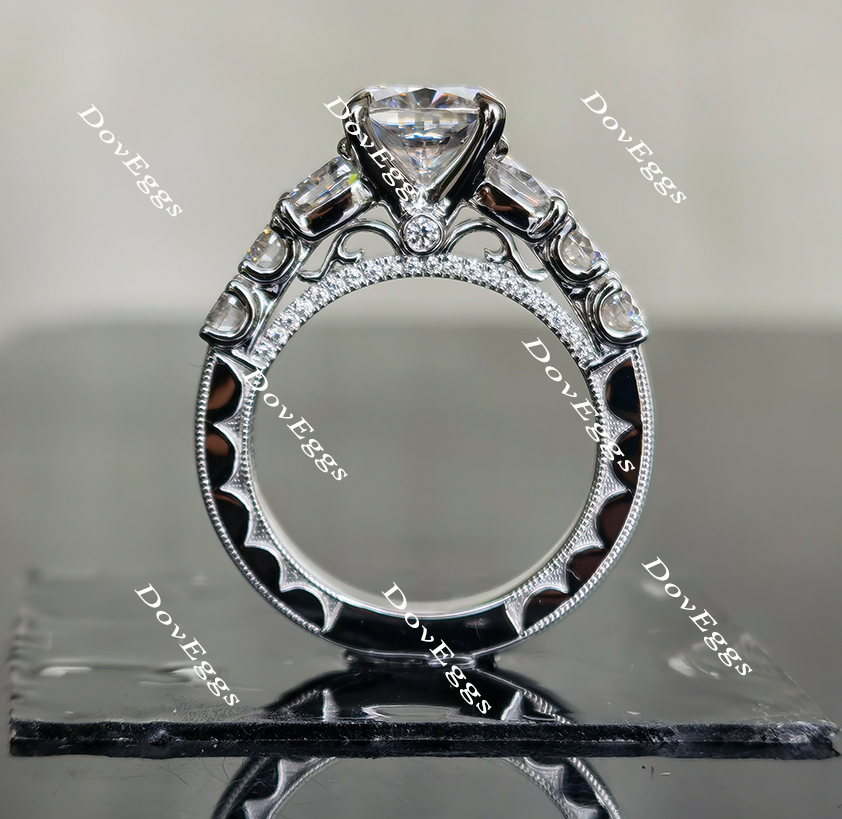 Doveggs cushion side-stone vintage moissanite engagement ring (engagement ring only)