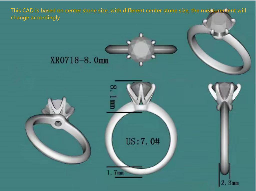 The classic 6 prongs solitaire style moissanite ring