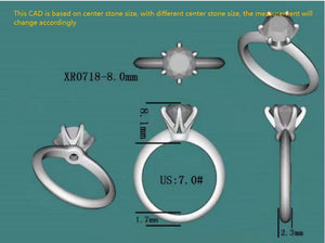 The classic 6 prongs solitaire style moissanite ring
