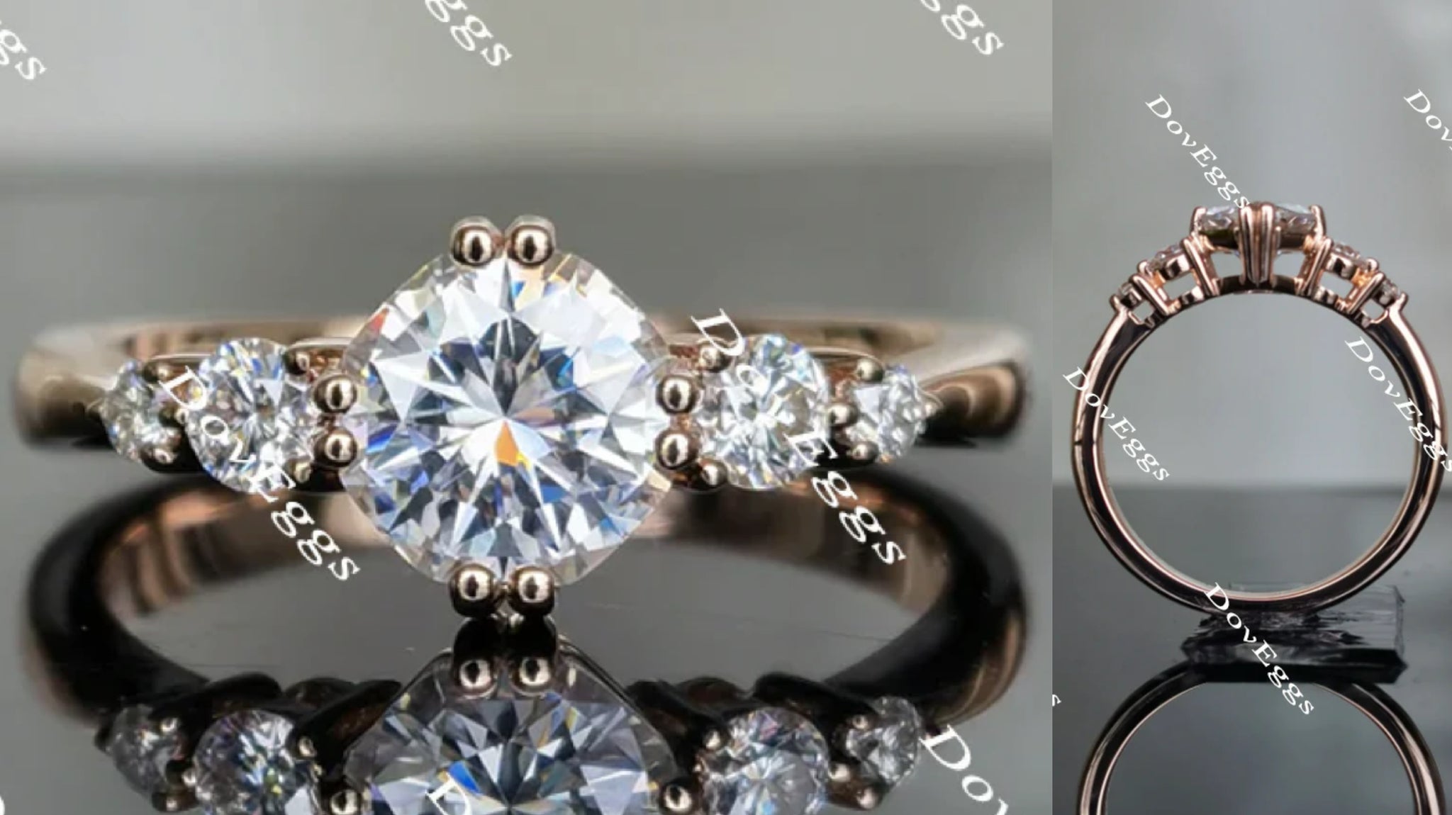 side-stone moissanite engagement ring