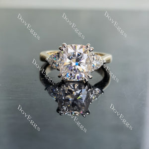 Doveggs cushion three-stone moissanite engagement ring