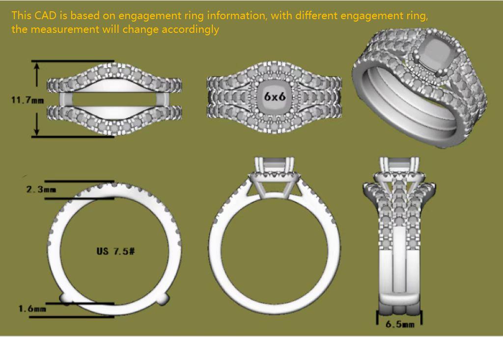 Doveggs moissanite guard ring/moissanite enhancer-6.5mmm band width