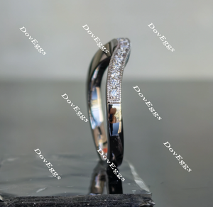 Doveggs round curved moissanite/lab grown diamond wedding band-2.2mm band width