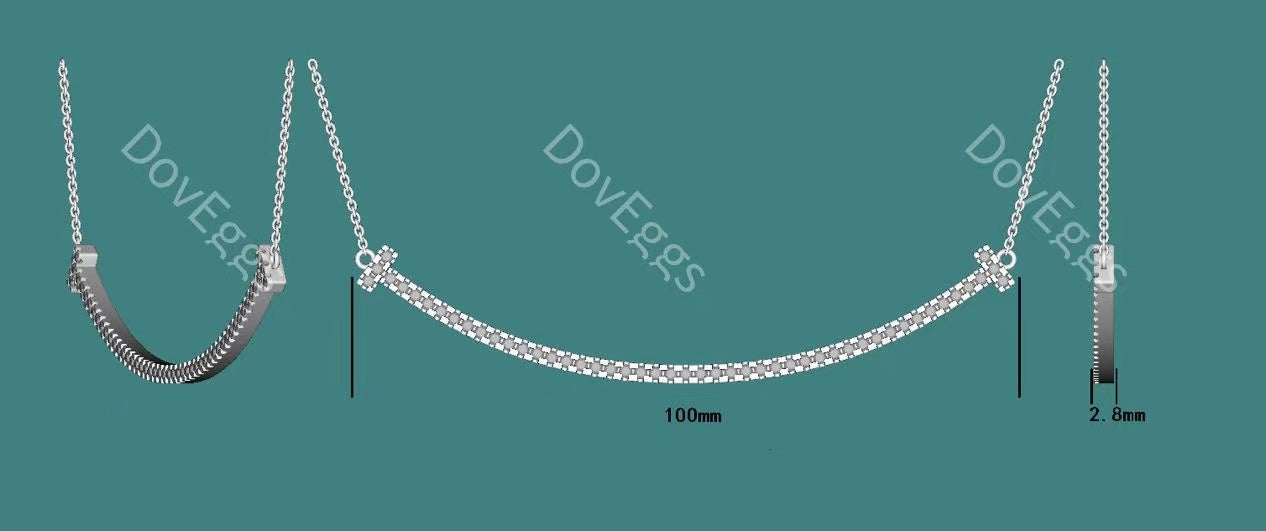 Doveggs round moissanite necklace for women