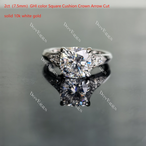 Doveggs pave art deco moissanite/colored gem engagement ring for women