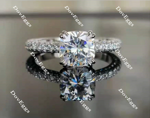 cushion pave moissanite ring