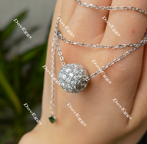 Doveggs round ball moissanite pendant necklace (pendant only)