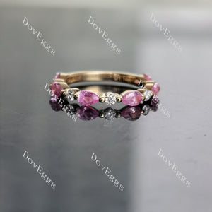 Doveggs half eternity stacking infinity colored gem & moissanite wedding band-1.7mm band width