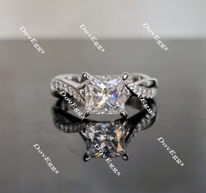 curved band moissanite engagement ring