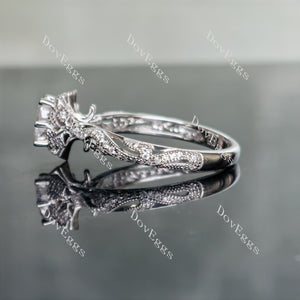 white gold oval moissanite ring