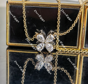 Doveggs pear moissanite pendant necklace with 18 inch chain