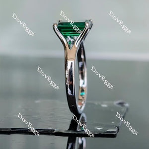 The Carolyn solitaire emerald shape colored gem/colored moissanite engagement ring