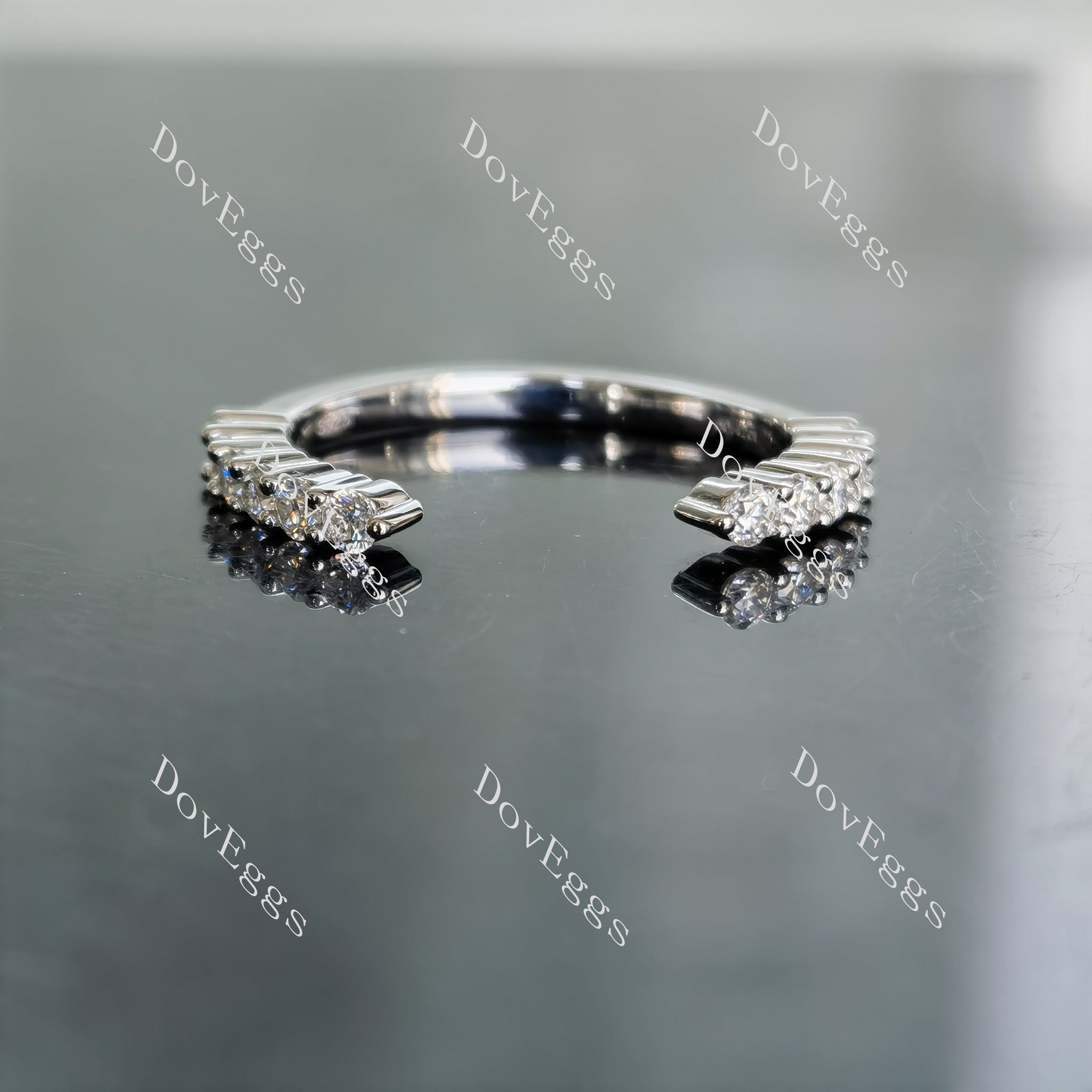 Doveggs round pave moissanite/lab grown diamond wedding band-2.2mm band width