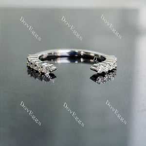 Doveggs round pave moissanite/lab grown diamond wedding band-2.2mm band width