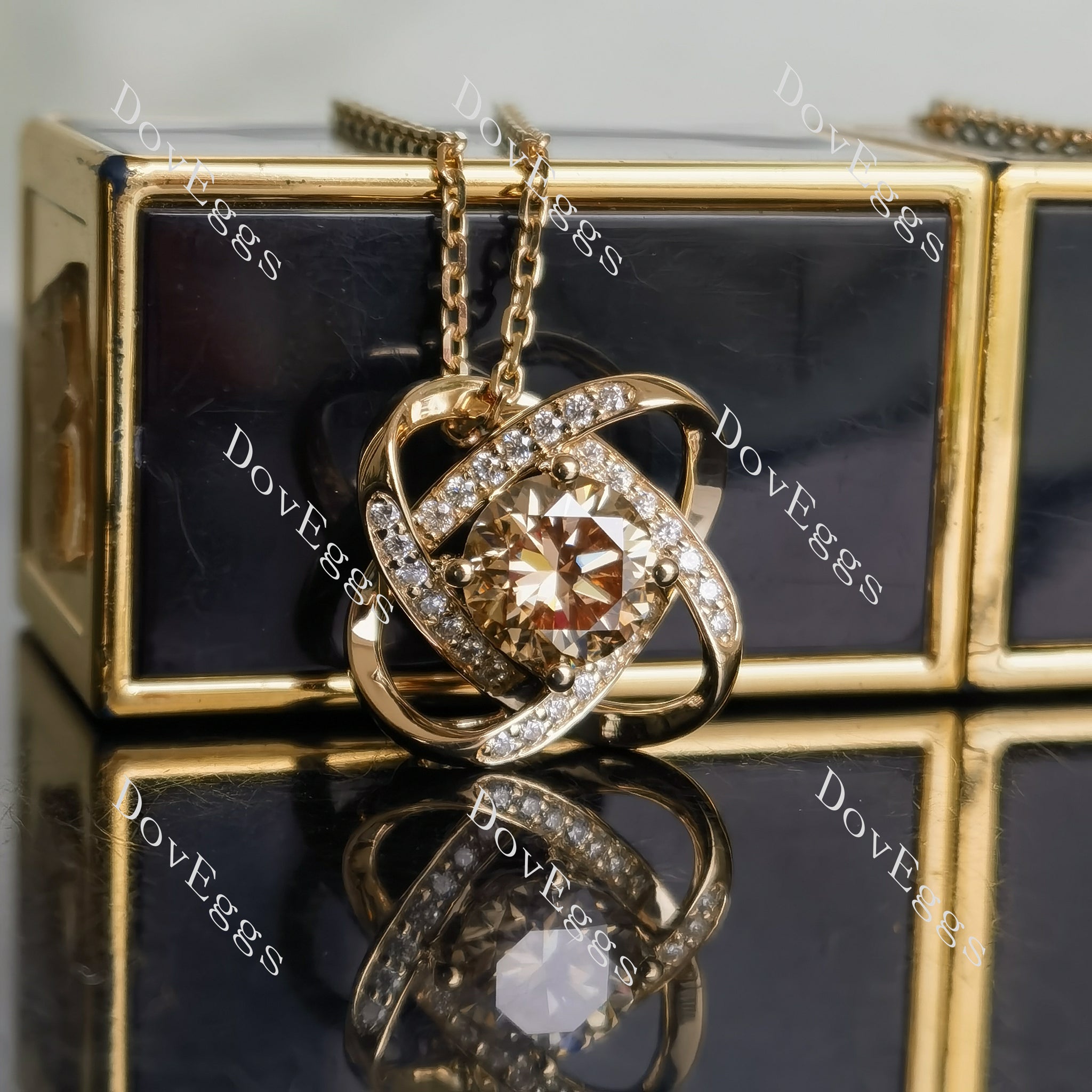 Amanda's Spark round colored moissanite pendant (pendant only)