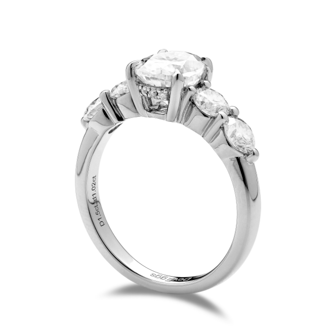 DovEggs sterling silver 1.5 carat side-stone moissanite Ring