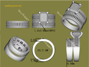 Doveggs half eternity channel set moissanite/lab grown diamond wedding band-4mm band width