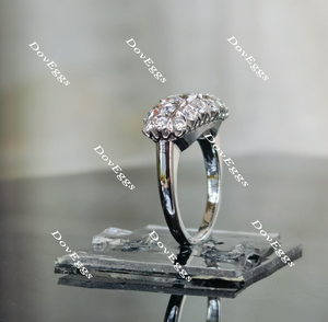 Doveggs round three rows moissanite/lab grown diamond wedding bands for women-1.7mm band width