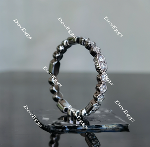 Doveggs round art deco full eternity moissanite ring/lab grown diamond wedding bands-2.7mm band width