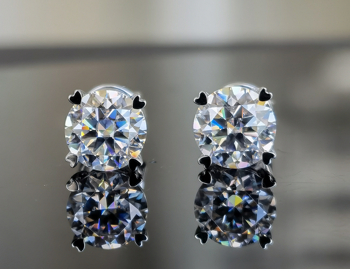 DovEggs solitaire round moissanite stud earring - DovEggs-Seattle