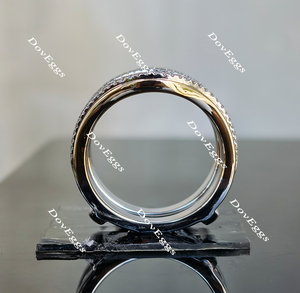 Doveggs round moissanite/lab grown diamond wedding band/enhancer-17.7mm band width