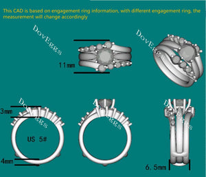 Doveggs Enhancer guard curved moissanite enhancer/lab diamond band-6.5mm band width