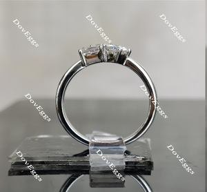 Doveggs Nova round radiant cushion three stone moissanite engagement ring