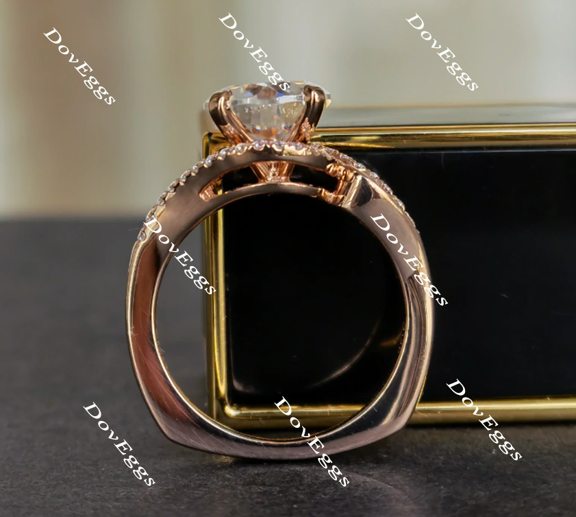 doveggs round art deco moissanite engagement ring for women