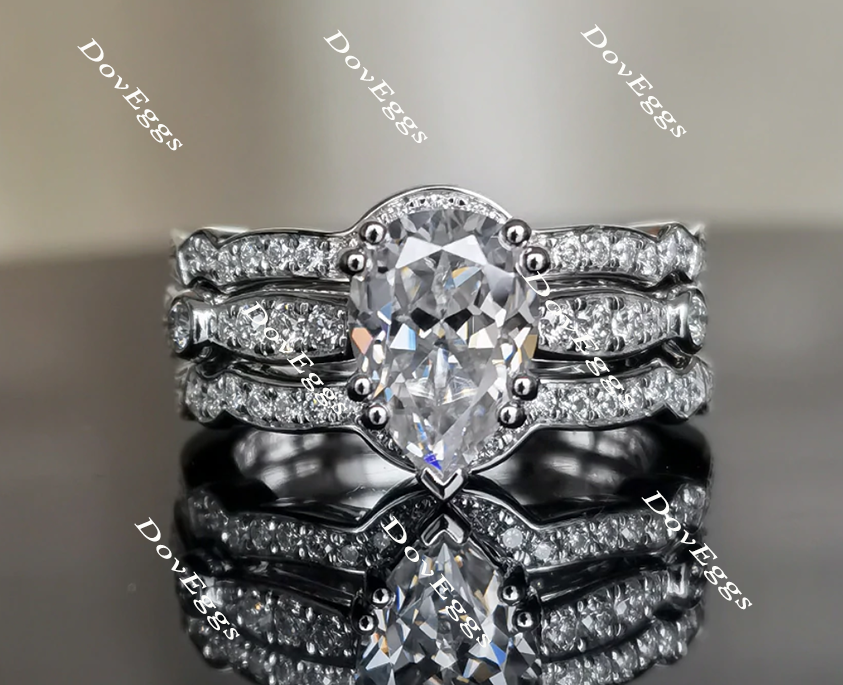 art deco moissanite ring