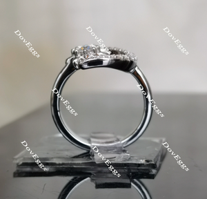 Doveggs Crescent Moon and Star moissanite/Lab grown diamond engagement ring wedding bands-2.6mm band width