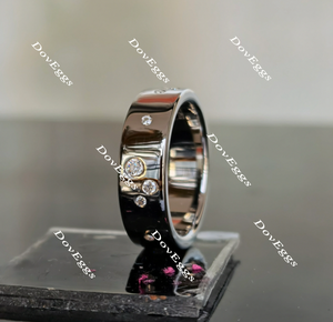 Doveggs round full eternity moissanite/lab grown diamond wedding band-6mm band width