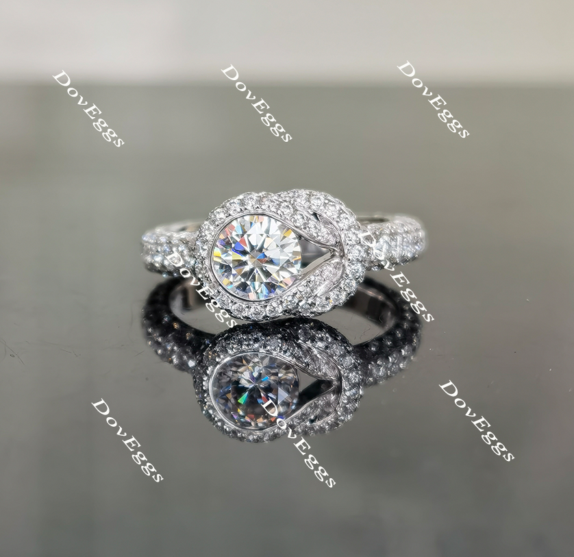 art deco moissanite engagement ring