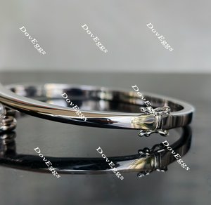 Doveggs three stone moissanite/lab grown diamond bangle