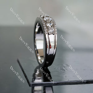 Doveggs round pave moissanite/lab grown diamond wedding band-3.0mm band width