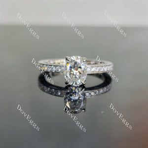 Doveggs oval vintage moissanite engagement ring
