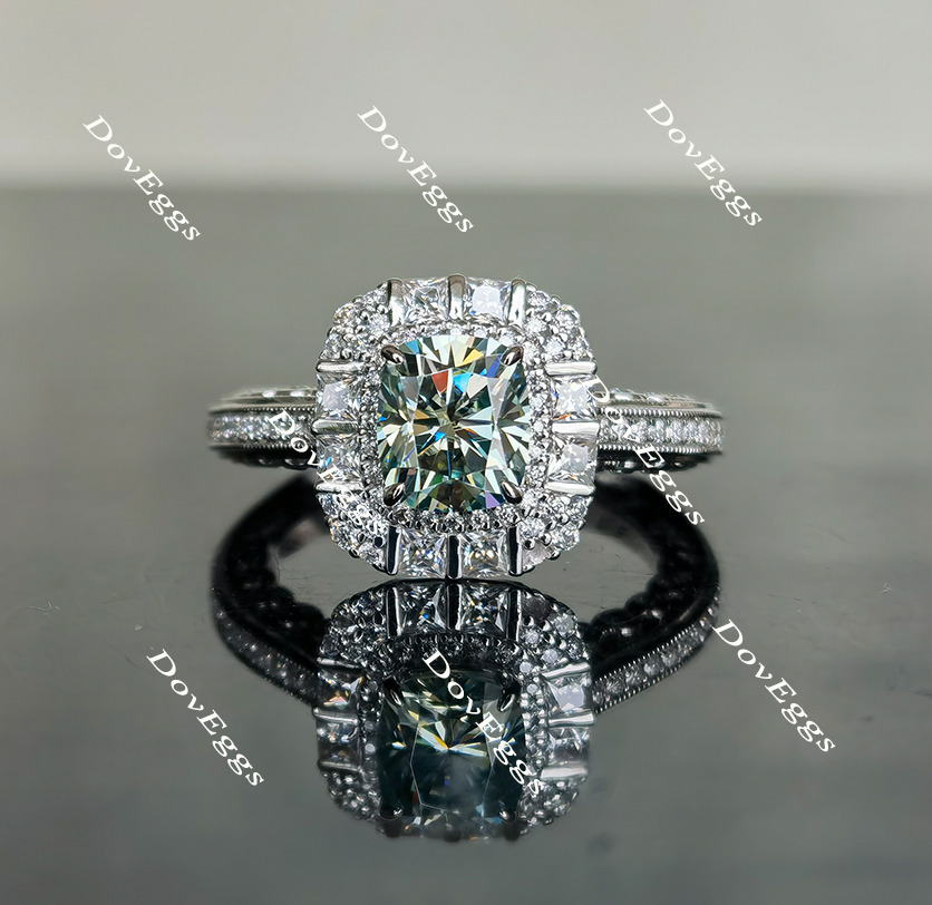 halo moissanite engagement ring