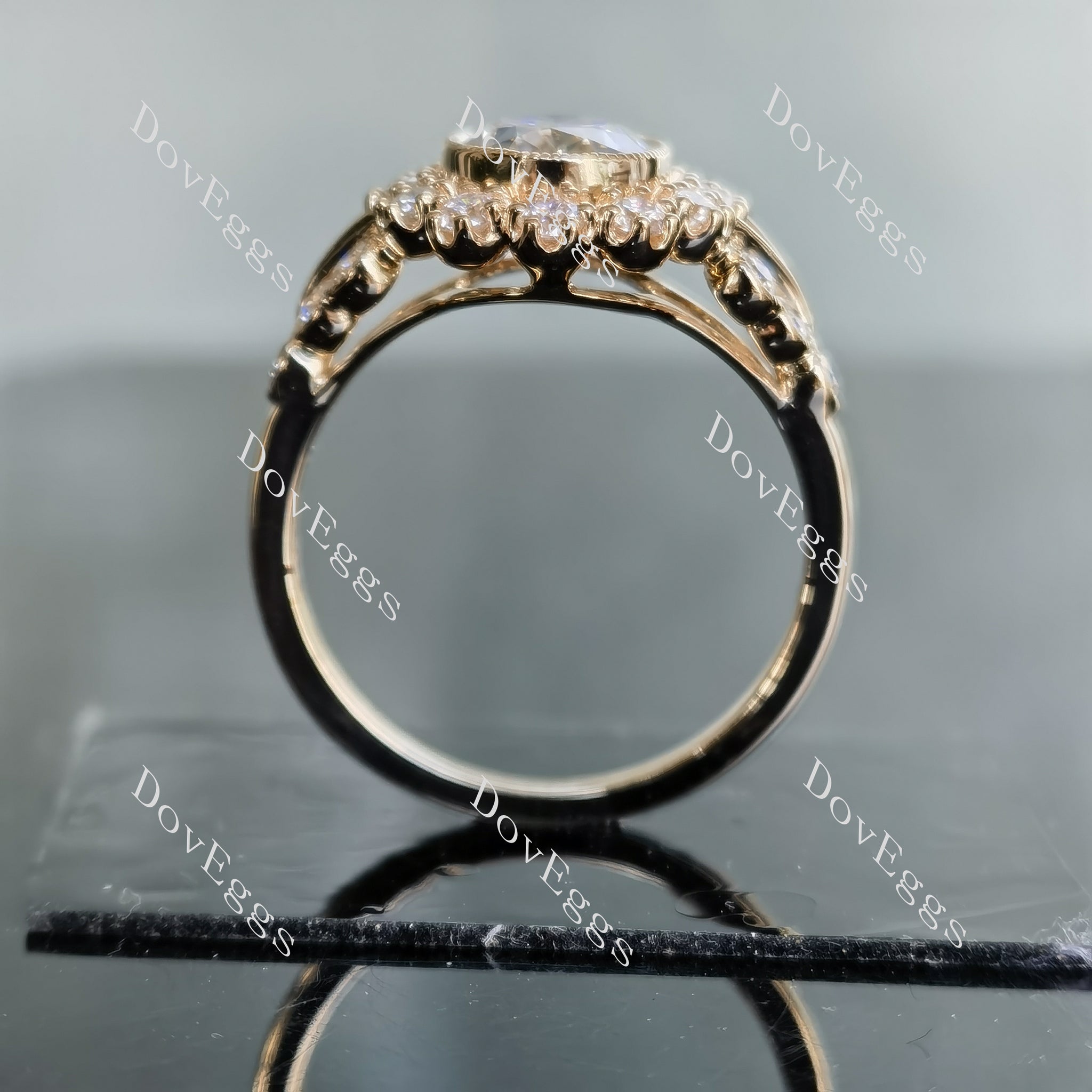Marisol Oval floral moissanite engagement ring