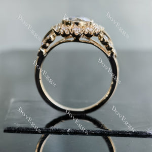 Marisol Oval floral moissanite engagement ring