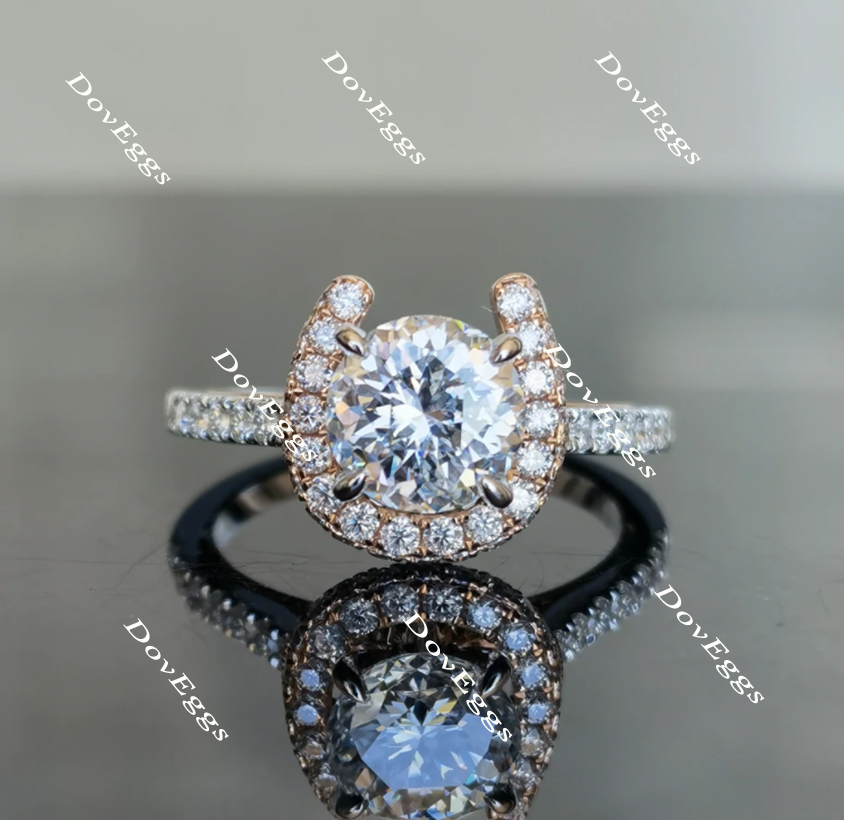 half eternity pave Round moissanite ring